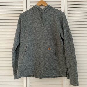 Carhartt Hoodie Women’s medium Gray Heather Relaxed Fit Pullover Sweatshirt